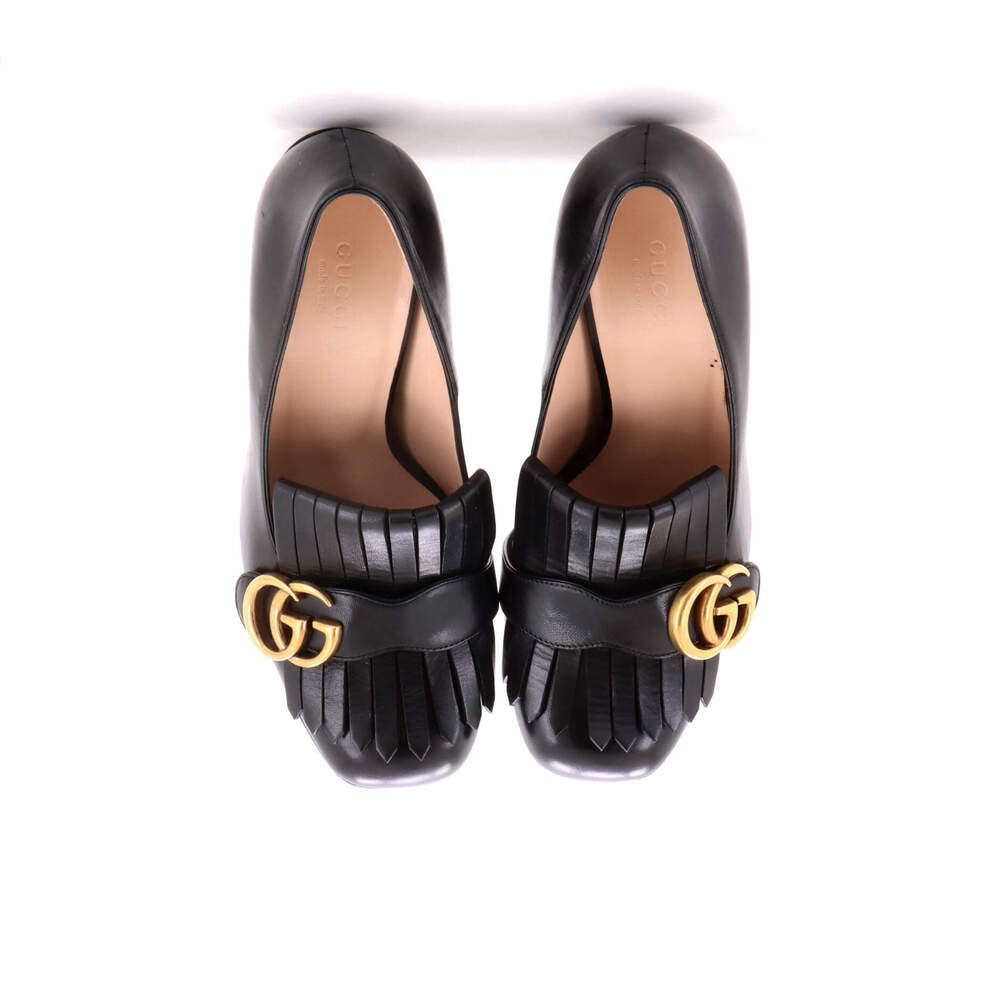 Gucci Women's GG Marmont Fringed Pumps Leather - Picture 2 of 6
